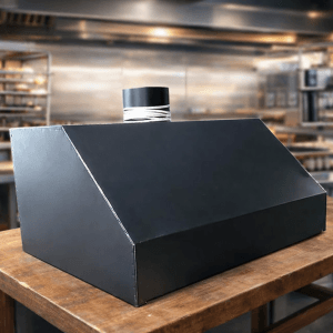 Çay Kazanı Davlumbazı Duvar Tipi Siyah Renk Havalandırma