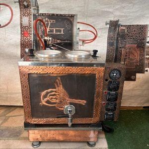 İkinci El Elektrikli Bakır Çay Kazanı 2 Demlikli 24 LT (İçi Krom – Revizyonlu Temiz Ürün)