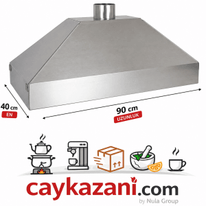 90x40 Paslanmaz Davlumbaz Tavan Tipi – Elektrikli Fanlı Endüstriyel Davlumbaz
